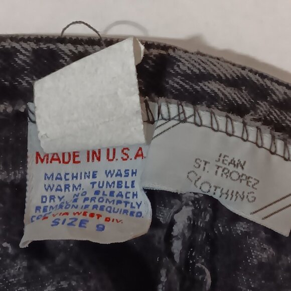 Jean St Tropez Jean Skirt 9/10 Mini Black Jean Denim Lace Trim Button Vintage - Picture 4 of 10